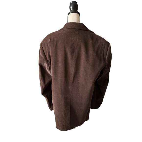 Michael Brandon Corduroy Brown Blazer 2 Button Cotton Lined Pockets Size XXL - Picture 4 of 7